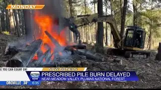 Crews carry out prescribed pile burning operations in Plumas National Forest