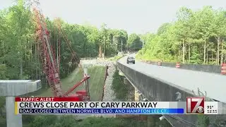 Crews close part of Cary Parkway