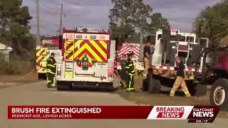 Crews extinguish brush fire off Redmont Avenue in Lehigh Acres