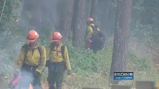 Crews fight fire with fire by back burning in the Gorge