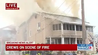 Crews on scene of fire in Charleston