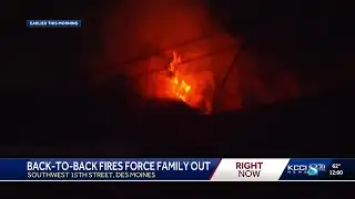 Crews on scene of second fire at same house in Des Moines this week