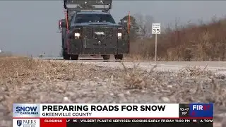 Crews preparing roads for snow in Greenville County