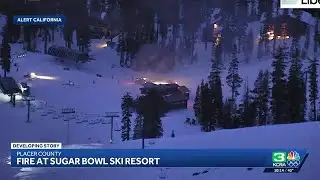 Crews respond to fire at a snowbound Sugar Bowl ski lodge