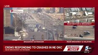 Crews respond to multiple crashes causing traffic issues in north Oklahoma City