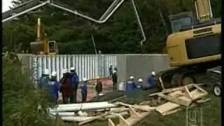 Crews Work On Pouring Foundation