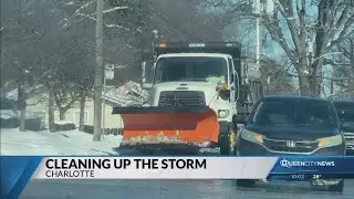 Crews work to clear roads after weekend snowstorm