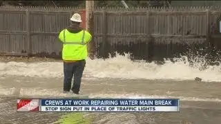 Crews work to fix water main break
