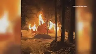 Crews worked over eight hours to extinguish a Durham house fire
