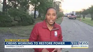 Crews working to restore power, clear downed trees after storms
