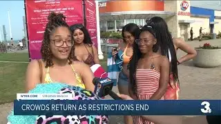 Crowds return as restrictions end