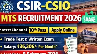 csir chennai  mts recruitment 2026 form fill up | csir mts recruitment 2026