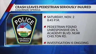 CSPD: S. Academy Crash leaves pedestrian seriously injured