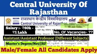 CURAJ university (Assistant Professor/Professor) Job Recruitment 2026