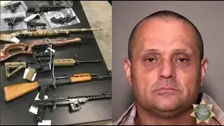 Dad arrested after sub-machine gun found in son