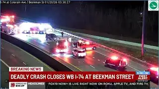 Deadly crash closes WB I-74 at I-75 for hours
