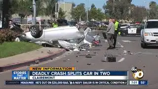 Deadly crash splits car in two