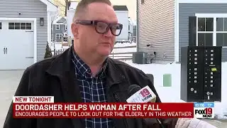 Delivery driver assists woman after becoming trapped in the snow