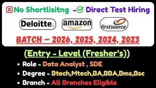 🔥 Deloitte Urgent Analyst Hiring | Direct Test Hiring | Off-Campus Drive 2021-2026 BATCH