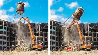 Demolition Idiots: Massive Silo & Water Tower Fall WRONG WAY | Dangerous Building Implosion #2