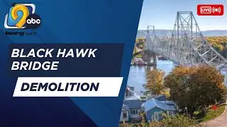 Demolition of bridge between Iowa, Wisconsin