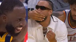 Dillon Brooks gets tech while not playing for having words with Draymond and ref 😂