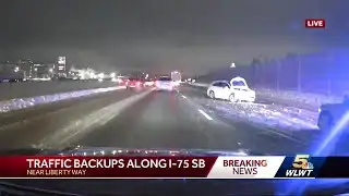 Dispatch: No injuries reported after car hits wall on I-75 in West Chester, causing major backup