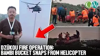 DMP: 4,500-LITRE BAMBI BUCKET SNAPS FROM HELICOPTER DURING DZUKOU FIRE OPERATION
