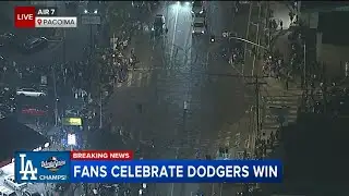 Dodger fans celebrate World Series win with street takeover at Pacoima intersection