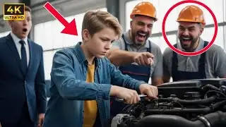 “DOES THIS ENGINE RUN ON WATER ” — THEY LAUGHED AT THE BOY MECHANIC… UNTIL THE OWNER SHOWED UP