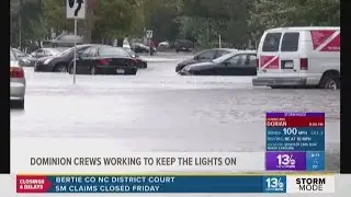 Dominion Energy crews working to keep the lights on