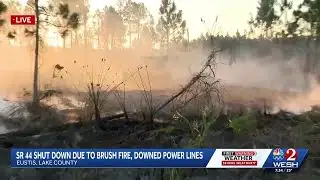 Downed power lines, brushfire force Lake County state road to partially close