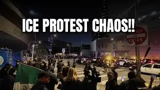 Downtown LA ERUPTS After ICE Protest — Police Clash Raw Footage