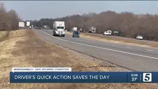 Dramatic dash cam video shows rescue on Interstate