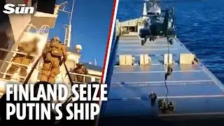 Dramatic moment Finland seize Russian shadow fleet ship 