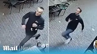Dramatic moment hero Brit sprints after Amsterdam knifeman
