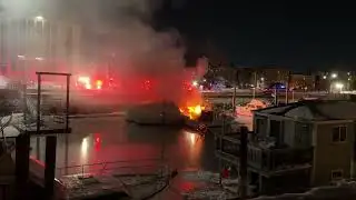 Dramatic Scene as Boat Catches Fire in Salem Marina