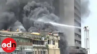 Dramatic Scenes as Massive Fire Breaks Out in Lagos