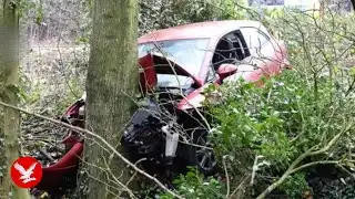Drink-driver flees after sending car airborne over a hedge