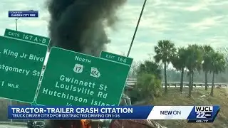 Driver cited after crash that shut down I-16