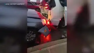 Driver flees from chain reaction crash