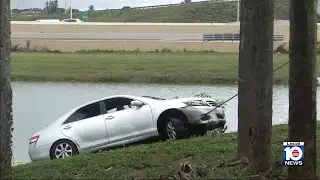 Driver hurt after plunging car into west Miami-Dade canal