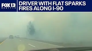 Driver with flat sparks multiple fires along I-90 | FOX 13 Seattle