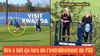 Dro Fernández impresses Enrique during PSG training.