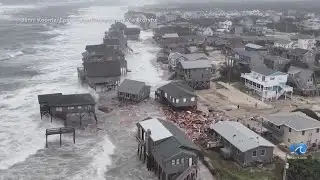 Drone video of collapsed homes in Buxton