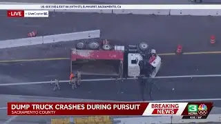 Dump truck driver detained after Sac County pursuit ends in crash