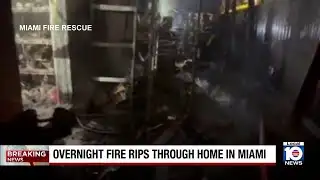 Early morning fire rips through Miami home