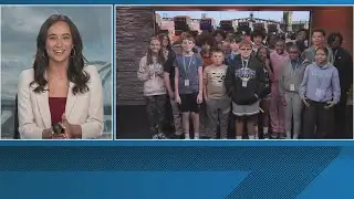 Edison Junior High students stop by the News 8 studio