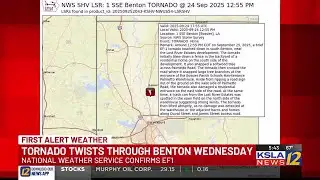 EF-1 tornado touches down in Benton