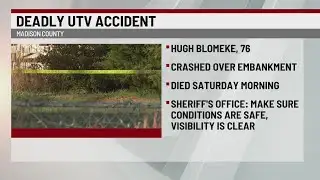 Elderly man killed in UTV crash during snowstorm